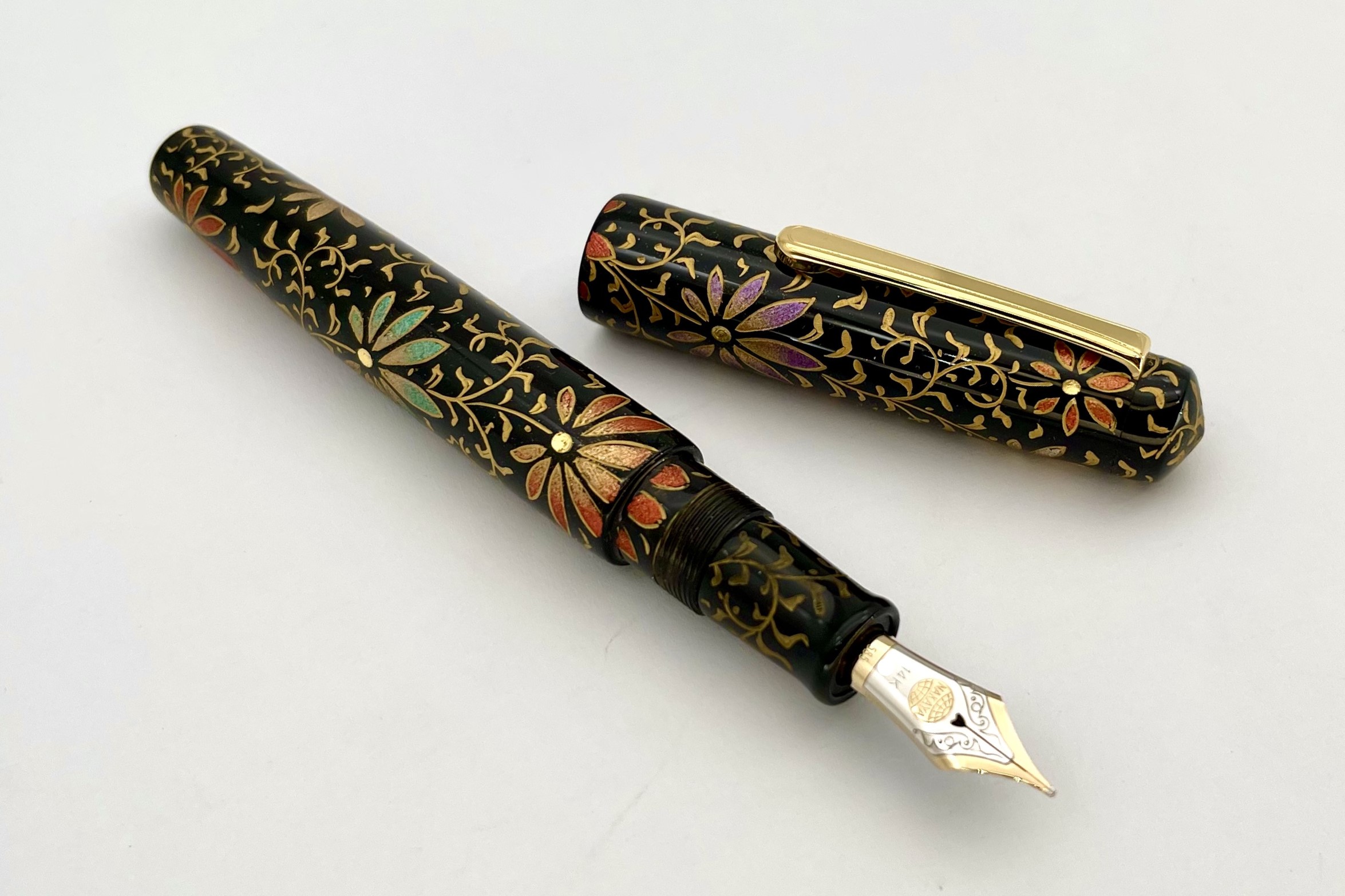 NakayaPiccoloLongWriterChinkinPalmetBlackColorfulLines3FP_F